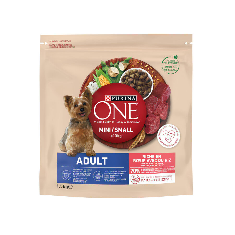 Purina One Mini Adult Bifensis Boi ra&ccedil;&atilde;o para c&atilde;es, , large Imagem n&uacute;mero 1