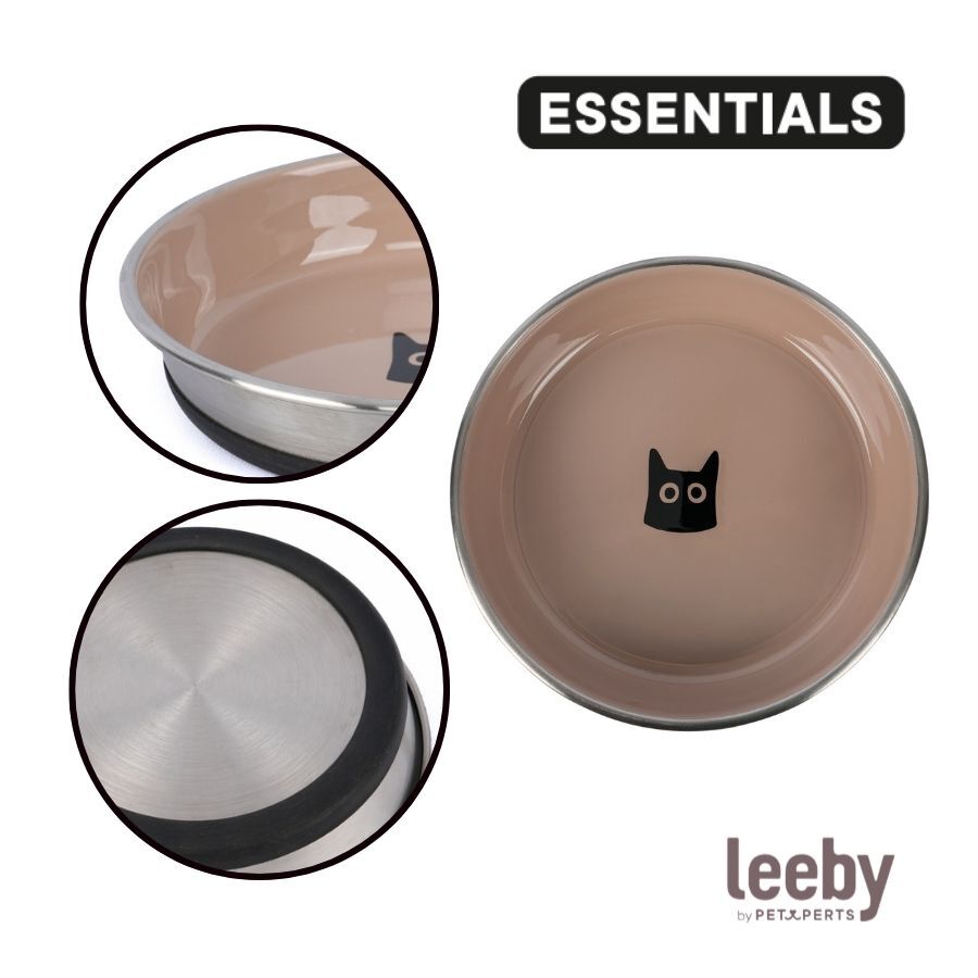 Leeby Comedouro Taupe Antiderrapante para gatos, , large Imagem n&uacute;mero 3