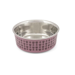 TK-Pet Inox Pawprint Comedouro Rosa para cães