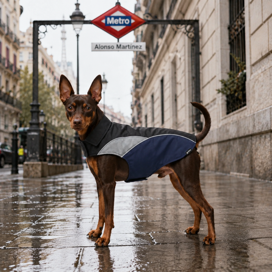 Gotoo Capa de Chuva Refletora Azul-Acinzentada para c&atilde;es, , large Imagem n&uacute;mero 1