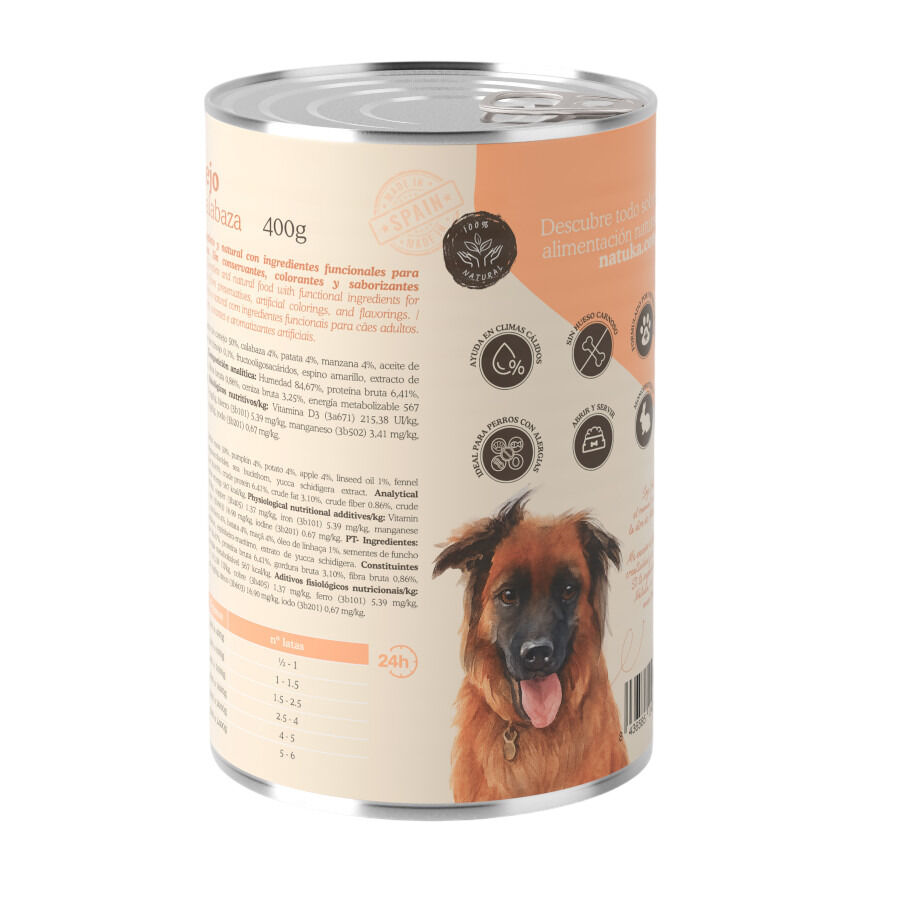 Natuka Alimento h&uacute;mido de coelho e ab&oacute;bora em lata para c&atilde;es, , large Imagem n&uacute;mero 2