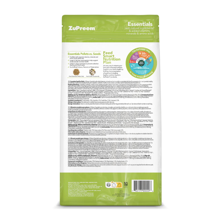ZuPreem Essentials Ração média para pássaros,  Imagem número 2 ZuPreem Essentials Ração média para pássaros, , large Imagem número 2