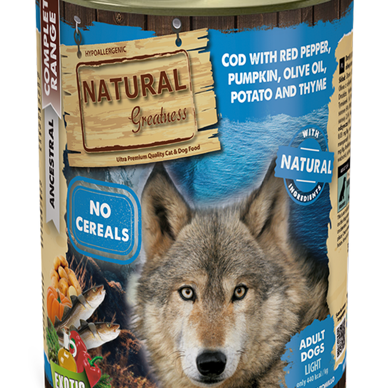 Natural Greatness Complet Ancestral Bacalhau com Pimentos Vermelhos e Batatas patê em lata para cães, , large image number null
