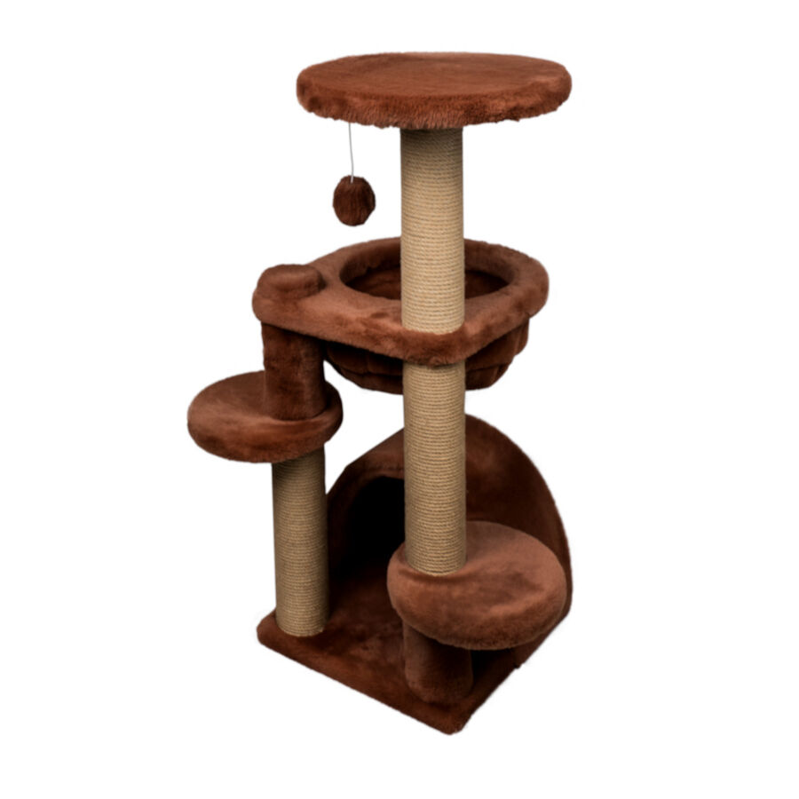 Catshion Amber &Aacute;rvore Arranhador com Gruta Cor de Canela para gatos, , large Imagem n&uacute;mero 4