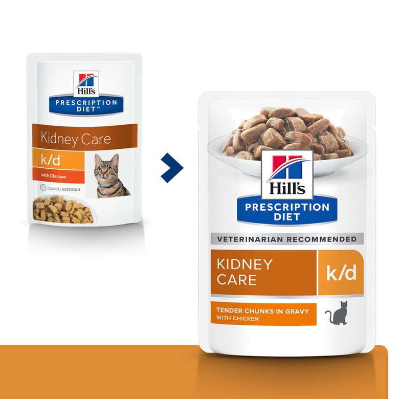 Hill's Prescription Diet Kidney Care Frango saqueta para gatos, , large image number null