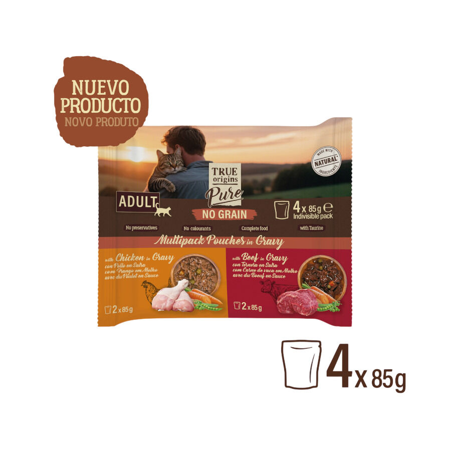 4 saquetas x  85 g True Origins Pure Carne en Salsa Sobres para gatos - Multipack, , large Imagem n&uacute;mero 2