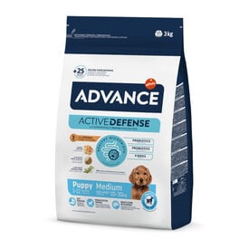 Advance Active Defense Medium Puppy Frango e Arroz ra&ccedil;&atilde;o para c&atilde;es
