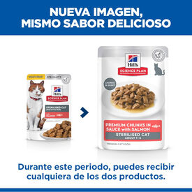 Hill's Science Plan Sterilized Young Adult Salm&atilde;o saquetas para gatos