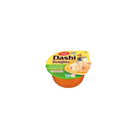 Dashi Delights Snack Cremoso de Frango com Atum e Vieira em terrina para gatos