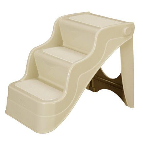 Flamingo escalera plegable beige para perros gatos Imagem n&uacute;mero 1