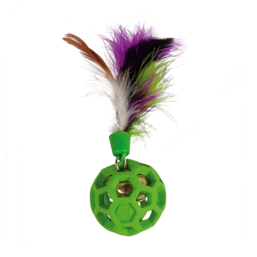 JW Cat Esfera de Brinquedo com penas e sino, , large Imagem n&uacute;mero 1