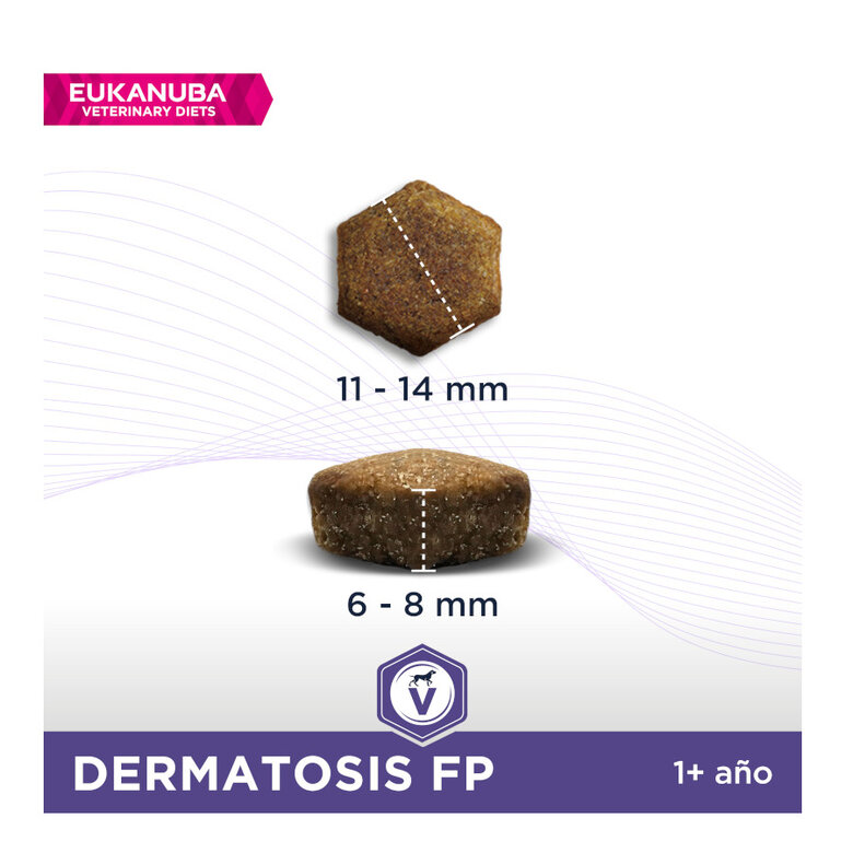 12 kg Eukanuba Veterinary Diets Dermatosis FP ração para cães,  Imagem número 2 12 kg Eukanuba Veterinary Diets Dermatosis FP ração para cães, , large Imagem número 2