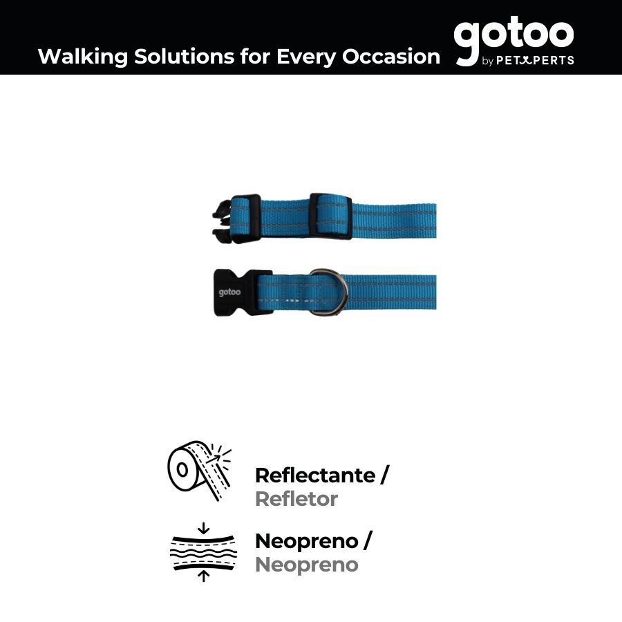 Gotoo Coleira reflexiva de nlyon azul para c&atilde;es, , large Imagem n&uacute;mero 3