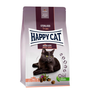 Happy Cat Sterilised Adult salmão do Atlântico ração para gatos