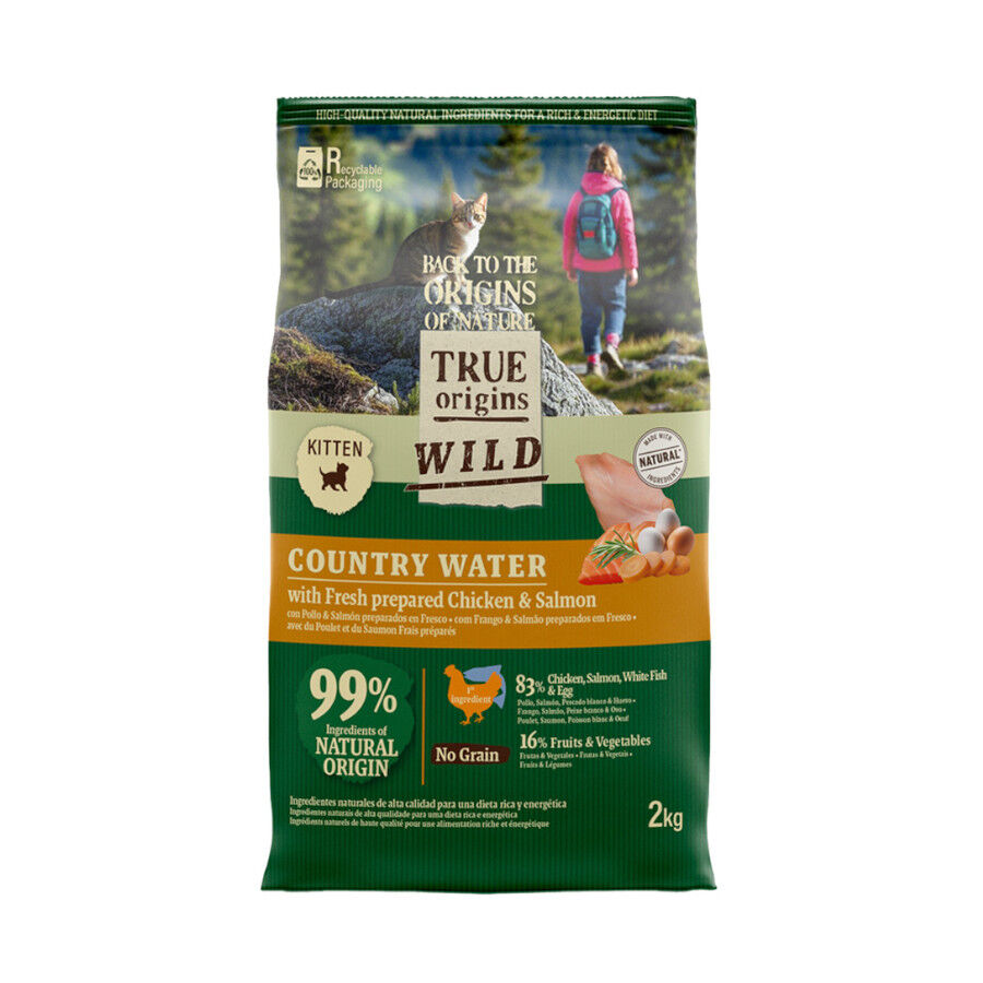 2 kg True Origins Wild Kitten Country Water Frango e Salm&atilde;o ra&ccedil;&atilde;o, , large Imagem n&uacute;mero 1