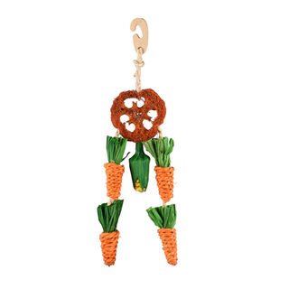 Flamingo Legou Roda com Corda e Cenoura Brinquedo suspenso para roedores