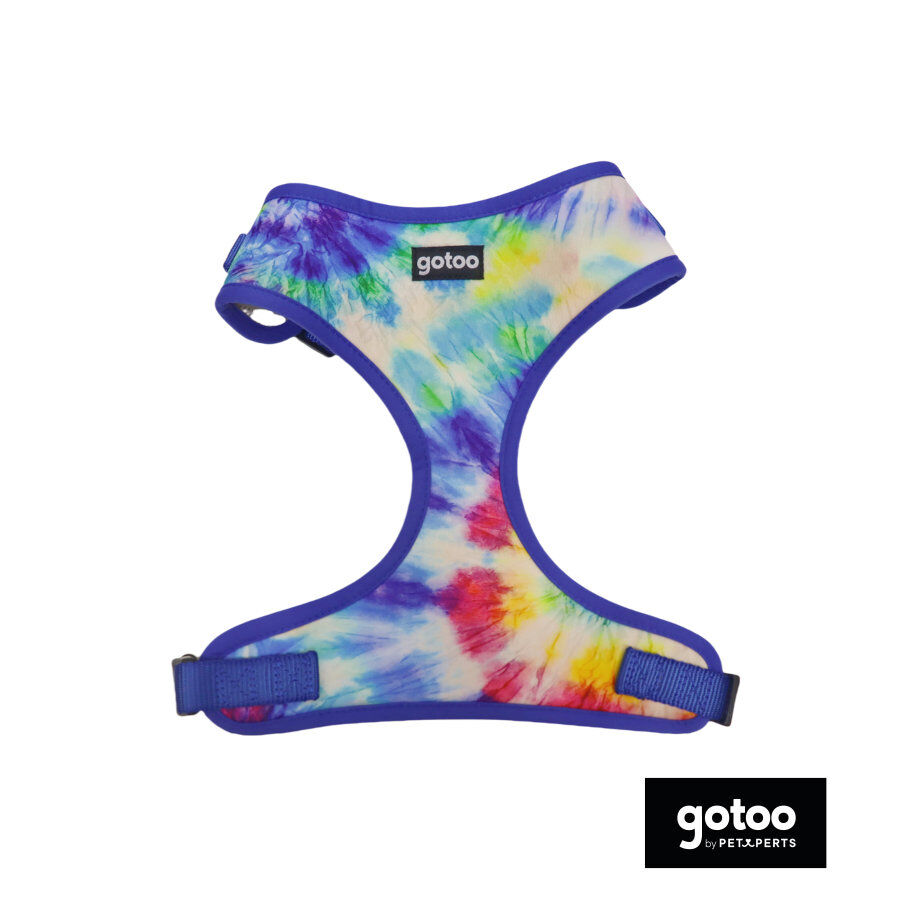 Gotoo Peitoral ajust&aacute;vel estampado azul tie-dye para c&atilde;o, , large Imagem n&uacute;mero 2
