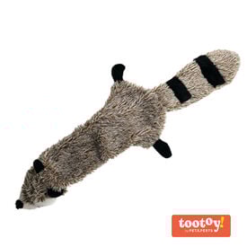 Tootoy! Comfort Skinny Racoon peluche com som crocante para cães