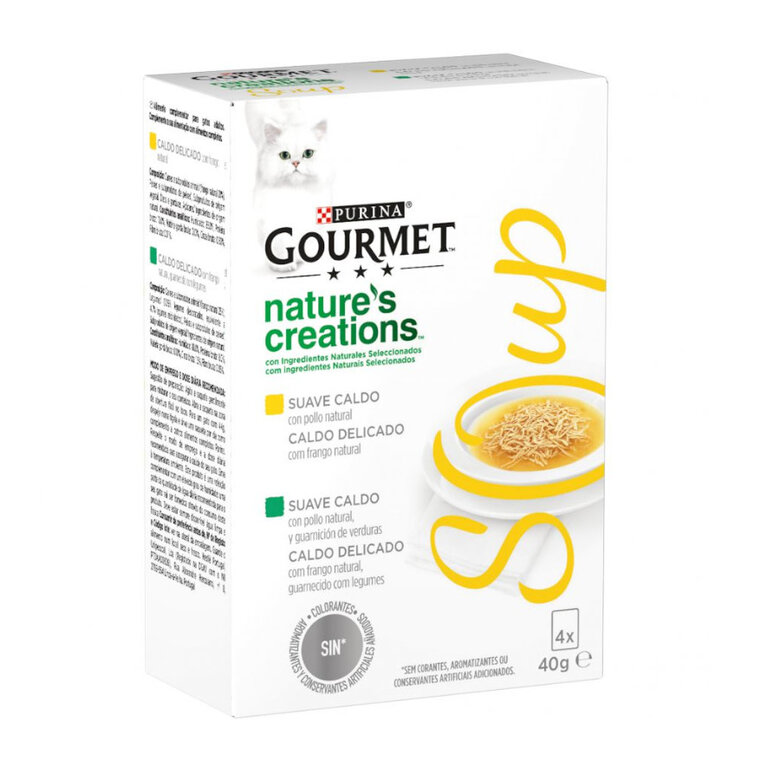 4 saquetas x 40 g Gourmet Nature's Creations Sopa de Frango Saquetas para gatos,  Imagem número 1 4 saquetas x 40 g Gourmet Nature's Creations Sopa de Frango Saquetas para gatos, , large Imagem número 1