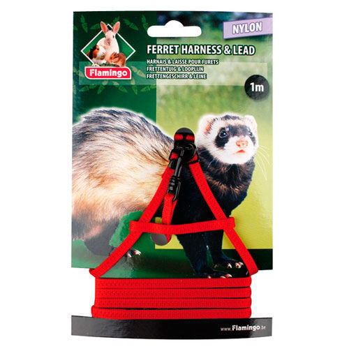 Flamingo arn&eacute;s para hurones de nylon con correa Imagem n&uacute;mero 1