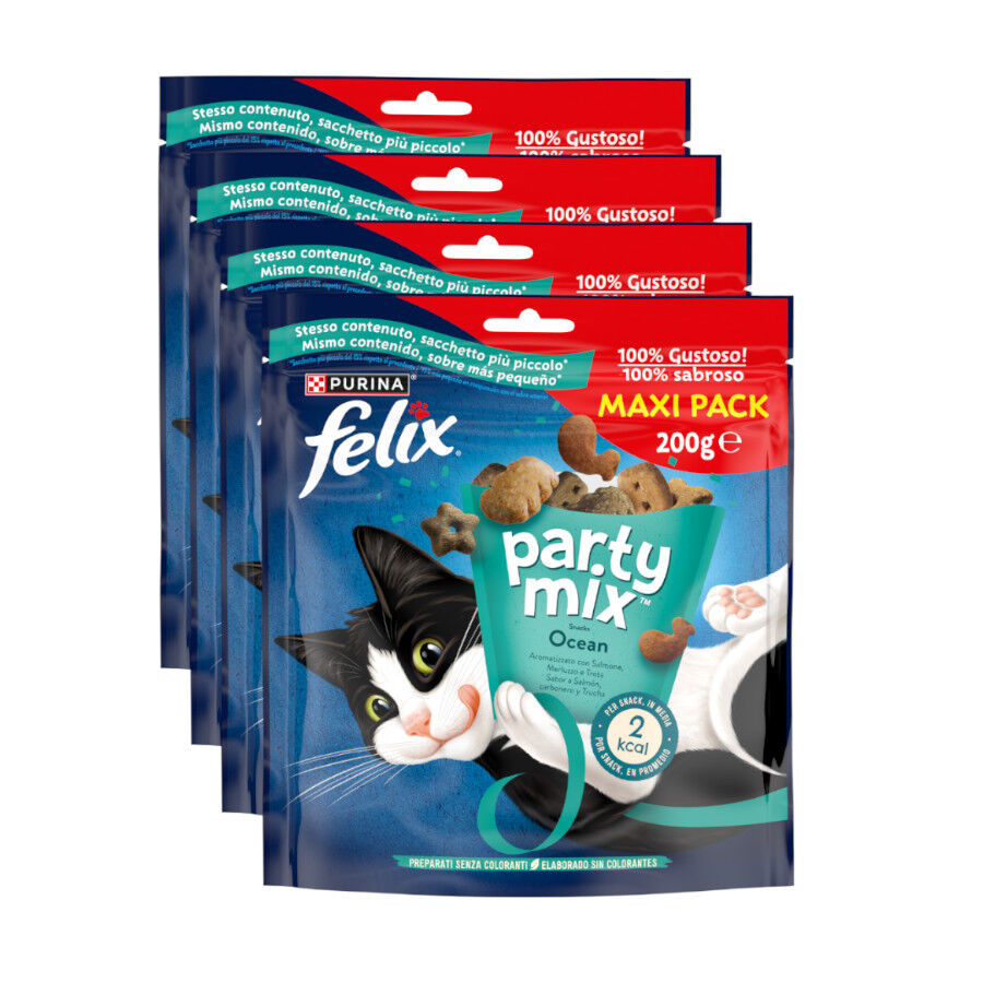 6 pacotes x 200 g Felix Biscoitos Party Mix Peixe para gatos Pack poupan&ccedil;a!, , large Imagem n&uacute;mero 1