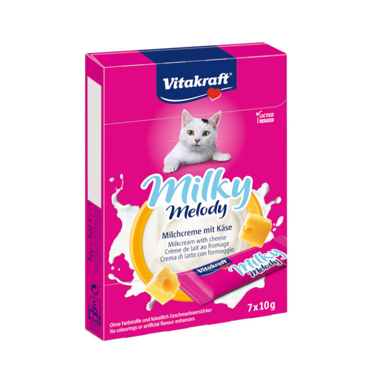 Vitakraft Snack Líquido Milky Melody de Creme de Leite e Queijo para gatos, , large image number null