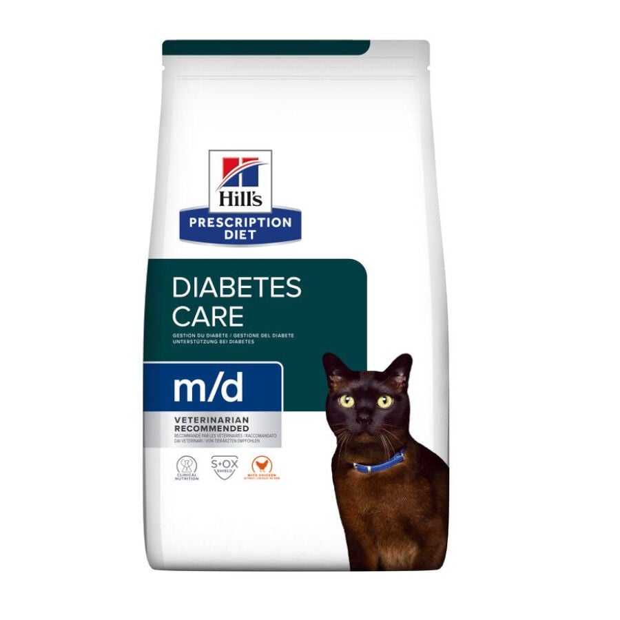 3 kg Hill's Prescription Diet m/d Diabetes Weight Frango ra&ccedil;&atilde;o para gatos, , large Imagem n&uacute;mero 1