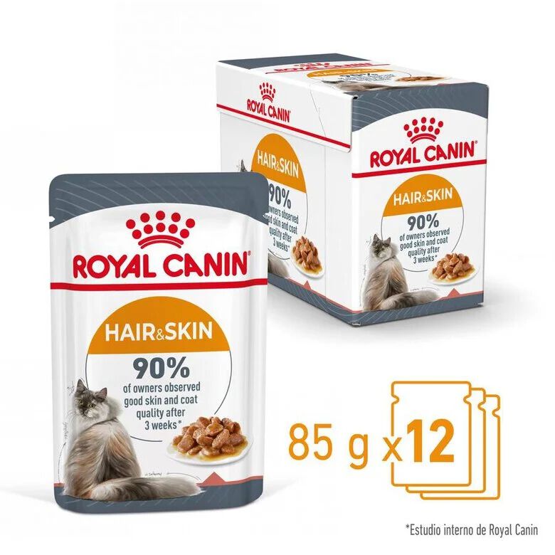 85 g Royal Canin Hair and Skin alimento h&uacute;mido em molho saquetas para gatos, , large Imagem n&uacute;mero 4