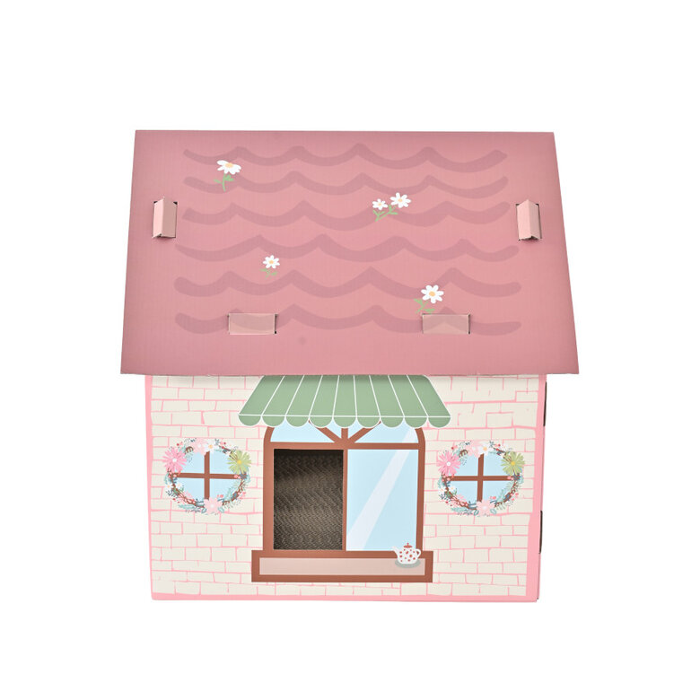 Leeby Hattie casota arranhadora de cartão cor-de-rosa para gatos,  Imagem número 6 Leeby Hattie casota arranhadora de cartão cor-de-rosa para gatos, , large Imagem número 6