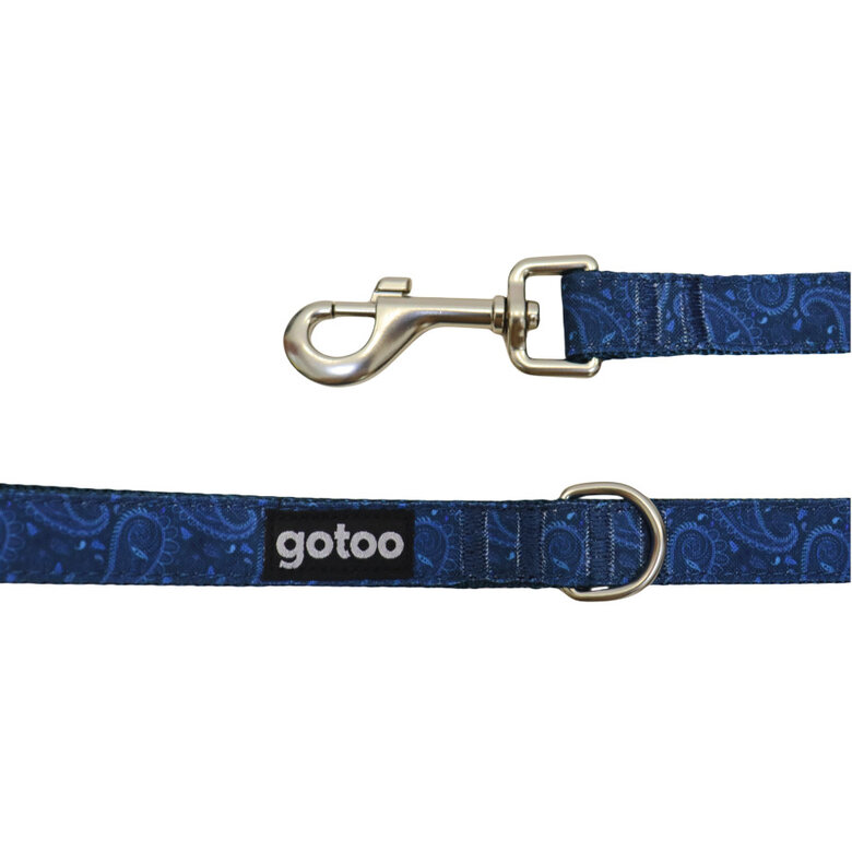 Gotoo Correa estampada caxemira clásica azul para perros,  Imagem número 4 Gotoo Correa estampada caxemira clásica azul para perros, , large Imagem número 4