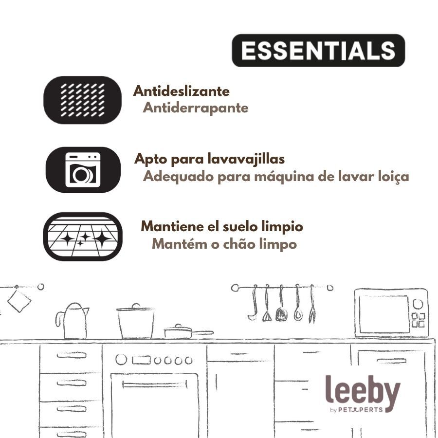 Leeby Tapete Antiderrapante para Comedouro em Forma de Gato Cinzento para c&atilde;es e gatos, , large Imagem n&uacute;mero 5