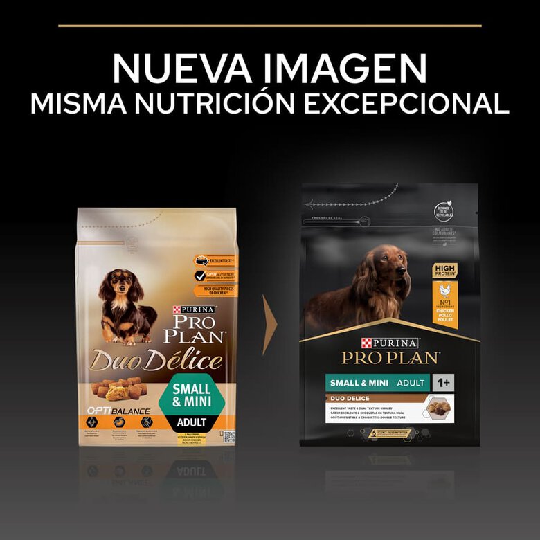 2.5 kg Pro Plan Small & Mini Adult Duo Délice Frango ração para cães,  Imagem número 2 2.5 kg Pro Plan Small & Mini Adult Duo Délice Frango ração para cães, , large Imagem número 2