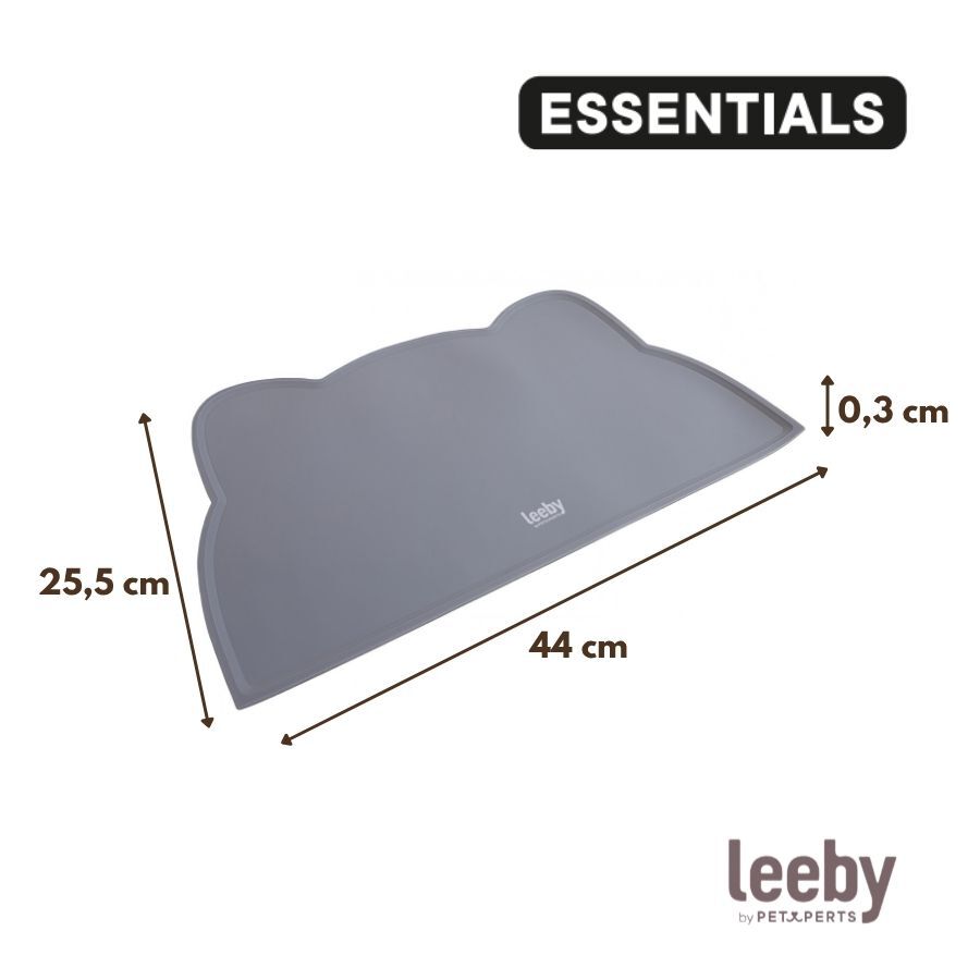 Leeby Tapete Antiderrapante para Comedouro em Forma de Gato Cinzento para c&atilde;es e gatos, , large Imagem n&uacute;mero 4