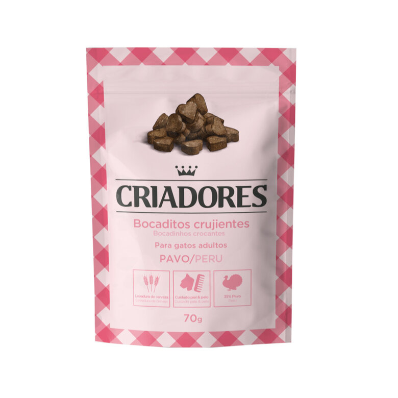 70 g Criadores Snacks Crocantes de Peru para gatos,  Imagem número 1 70 g Criadores Snacks Crocantes de Peru para gatos, , large Imagem número 1