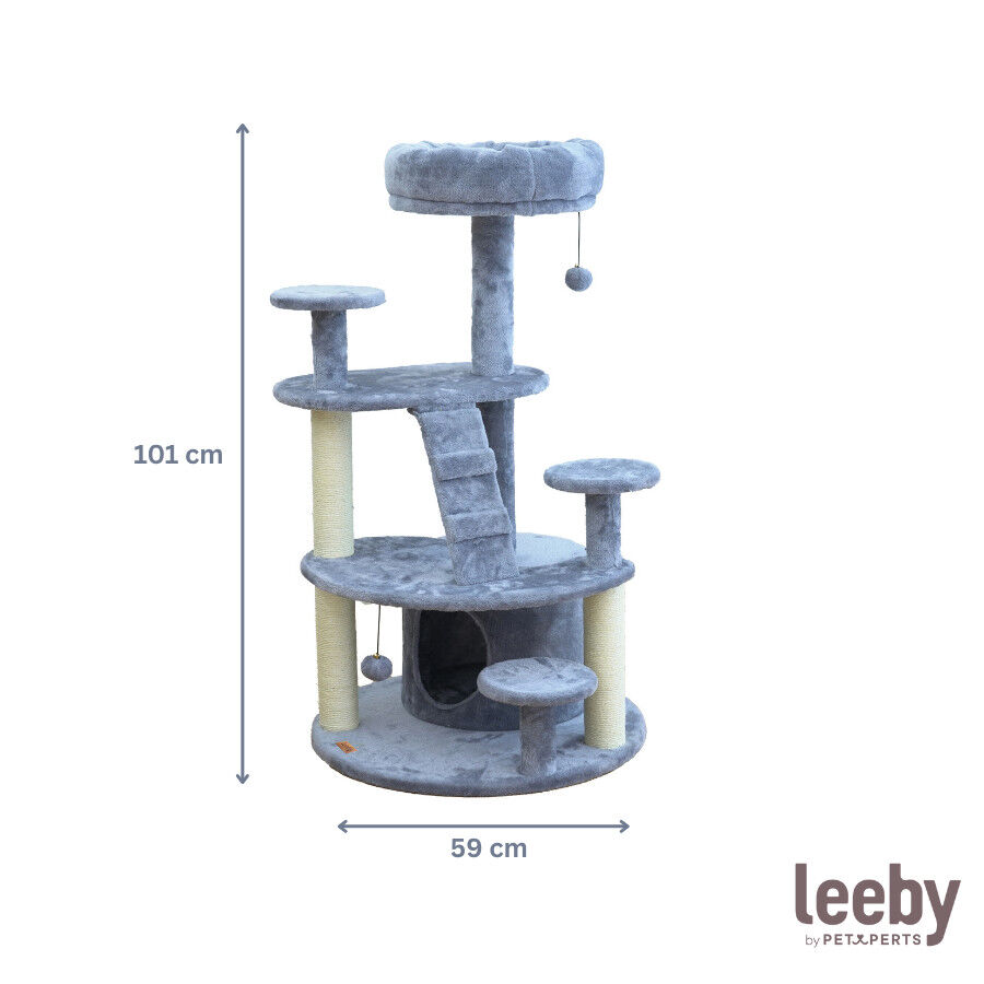 Leeby Esperanza torre arranhadora multiplataforma com cama nido e brinquedo para gatos, , large Imagem n&uacute;mero 4