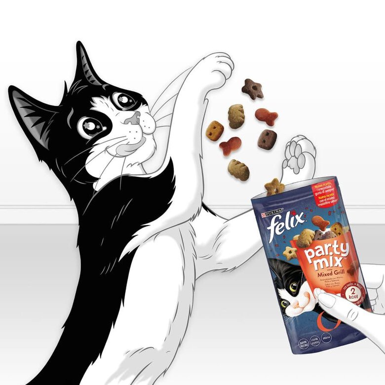 60 g Felix Biscoitos Party Mix Grill para gatos,  Imagem número 7 60 g Felix Biscoitos Party Mix Grill para gatos, , large Imagem número 7