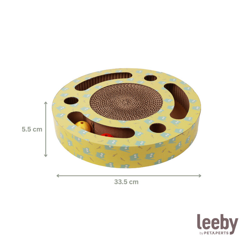 Leeby Pelusa arranhador de cartão com bola e estampado amarelo para gatos,  Imagem número 5 Leeby Pelusa arranhador de cartão com bola e estampado amarelo para gatos, , large Imagem número 5