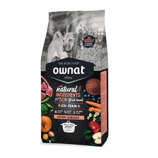 Ownat Medium Ultra Cordeiro e Arroz ração para cães
