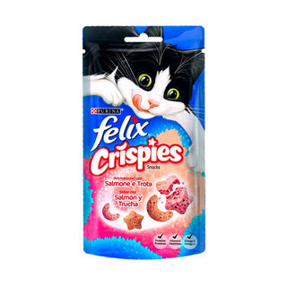 Felix Biscoitos Crispies Salmão e Truta para gatos