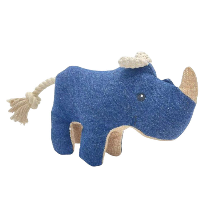 Tootoy! Comfort Denim Rhino peluche com som para c&atilde;es, , large Imagem n&uacute;mero 2