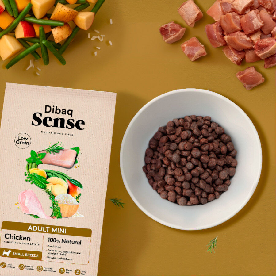2 kg Dibaq Sense Low Grain Adult Mini Ra&ccedil;&atilde;o de frango para c&atilde;es, , large Imagem n&uacute;mero 2