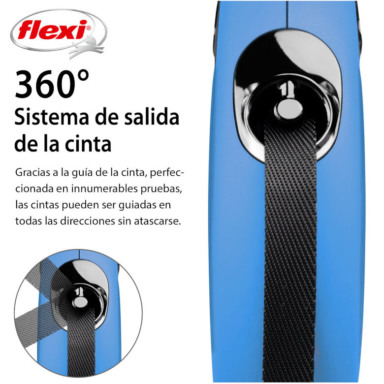 Flexi New Classic Trela Extensível de Fita Azul para Cães, , large image number null