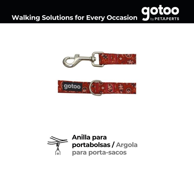 Gotoo Trela estampada de caxemira vermelha para cão,  Imagem número 4 Gotoo Trela estampada de caxemira vermelha para cão, , large Imagem número 4