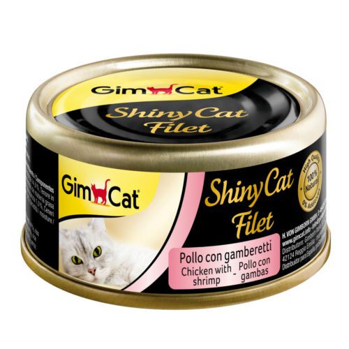 70 g Gimcat Shiny Filet frango com camar&otilde;es lata para gatos, , large Imagem n&uacute;mero 1