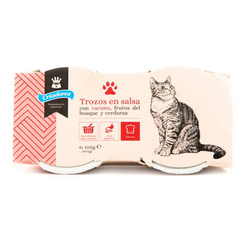 Criadores Alimento húmido de novilho para gatos,  Imagem número 1 Criadores comida húmeda con vacuno para gatos Imagem número 1