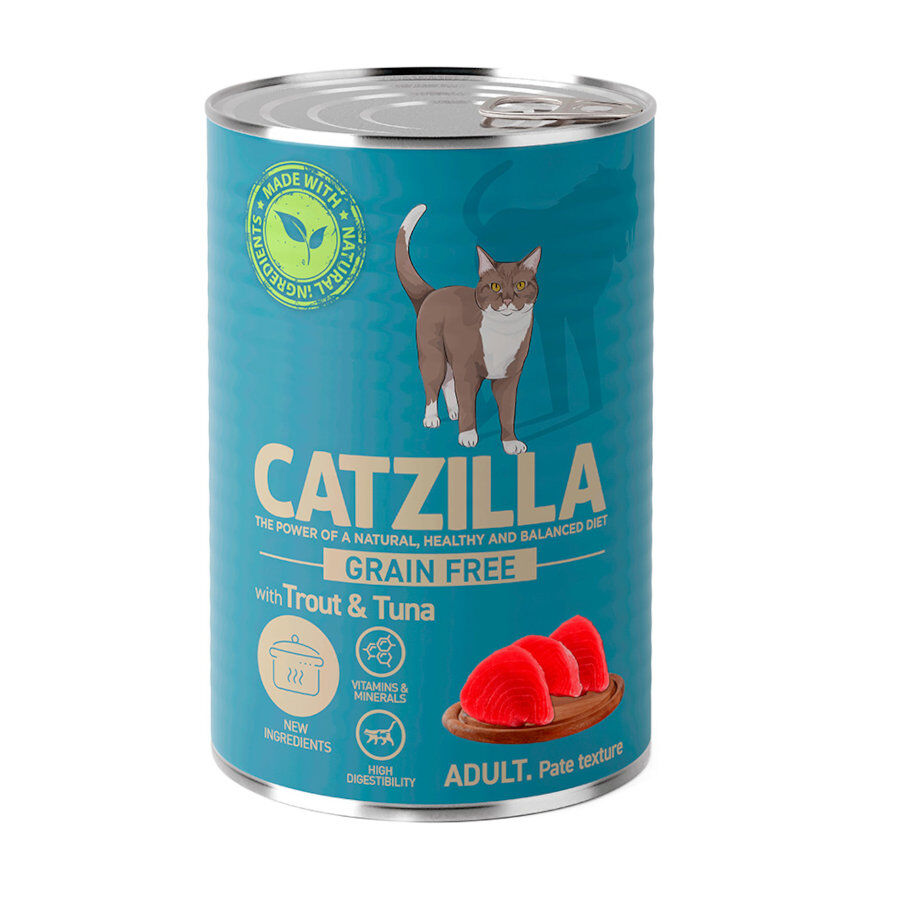 400 g Catzilla Adult Grain Free Trout & Tuna Pat&ecirc; lata para gatos, , large Imagem n&uacute;mero 1