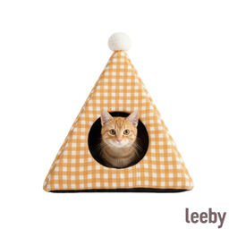 Leeby Cama pir&acirc;mide vichy laranja para gatos