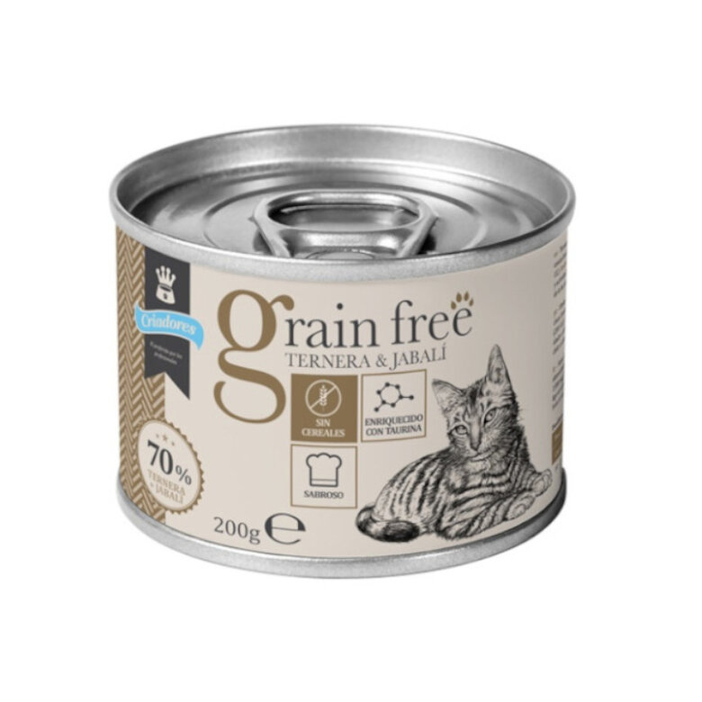 Criadores Adulto Grain Free Terneira e Javali lata para gatos , , large image number null