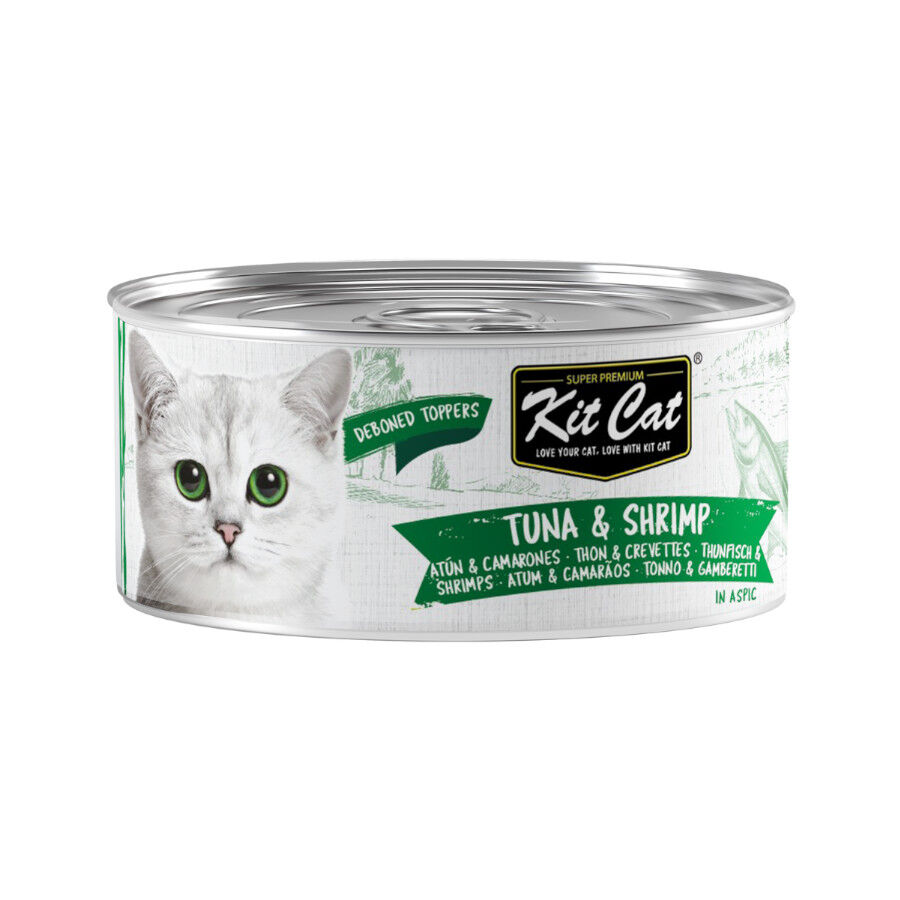 Kit Cat Comida h&uacute;mida de atum e camar&otilde;es em lata para gatos, , large Imagem n&uacute;mero 1