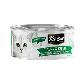 Kit Cat Comida h&uacute;mida de atum e camar&otilde;es em lata para gatos